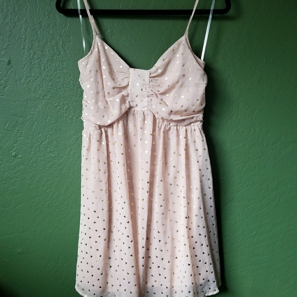 Nude/Blush Pink w/Gold Hearts Dress